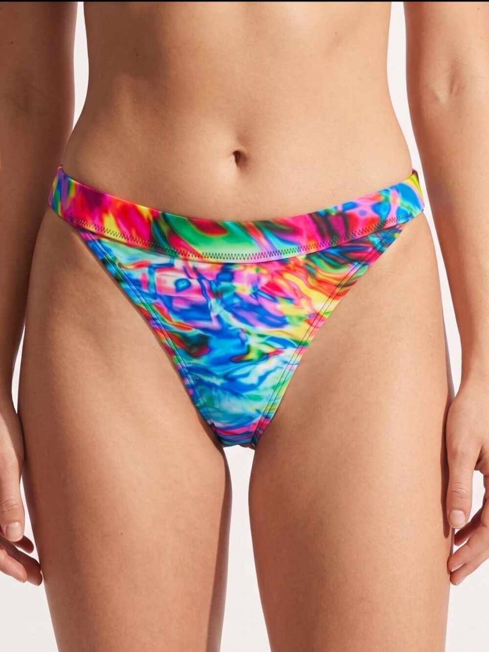 Bikini Bottom NWT Bathing Suit Size Large Psychedelic Tie Dye Rainbow Op Art
